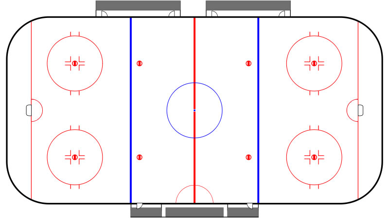 Spielfeld im Eishockeyspiel