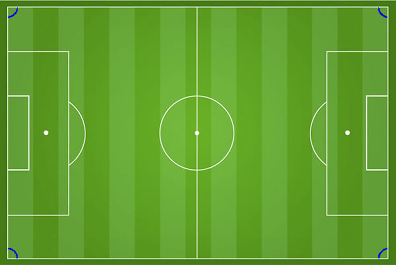 Eckbogen auf dem Fu&szlig;ballfeld
