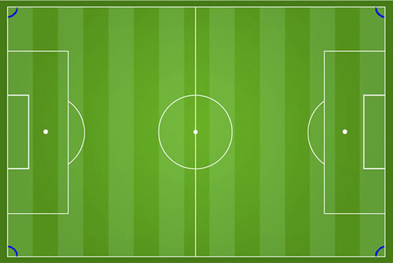 Eckbogen auf dem Fußballfeld