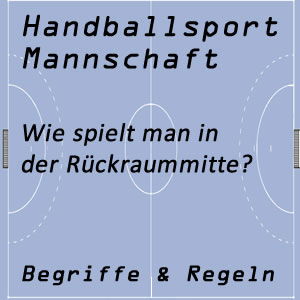 Handballmannschaft Rückraummitte oder Rückraumspieler