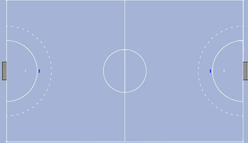 Strafwurfpunkt f&uuml;r den Siebenmeter im Handball