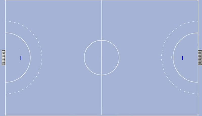 Torwartgrenzlinie im Handballspiel