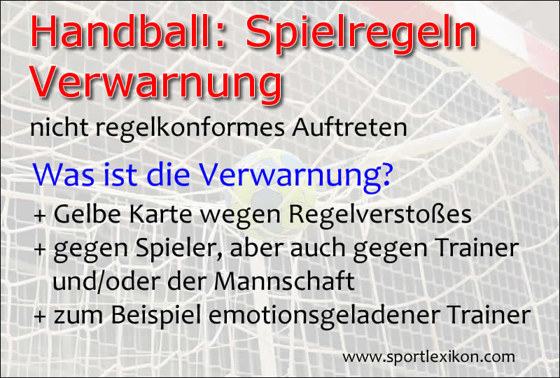 Verwarnung Gelbe Karte im Handball Strafen im Handballspiel