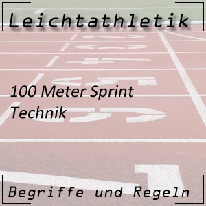 Laufen 100 m Sprint Technik