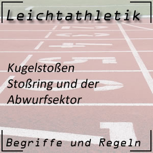 Kugelstoßen Stoßring Abwurfsektor