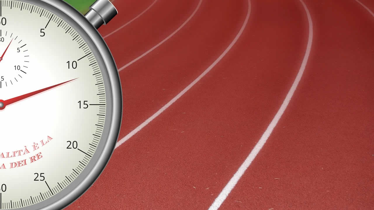Zeitnahme im 200 Meter Sprint
