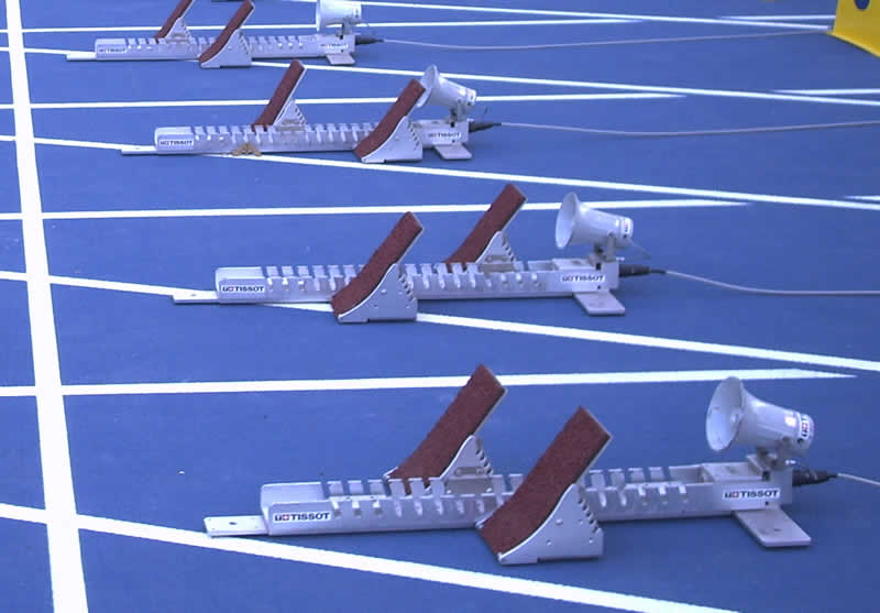 Startblock f&uuml;r den Sprint in der Leichtathletik