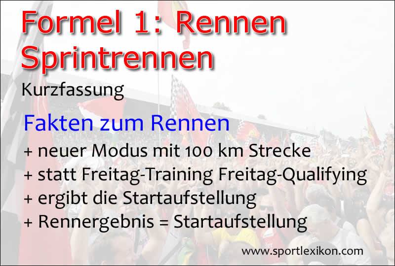 Sprintrennen im Formel 1 Rennen