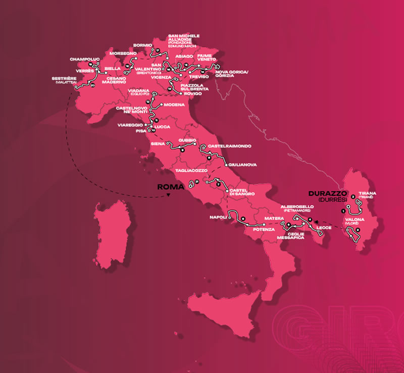 Strecke Giro d´Italia