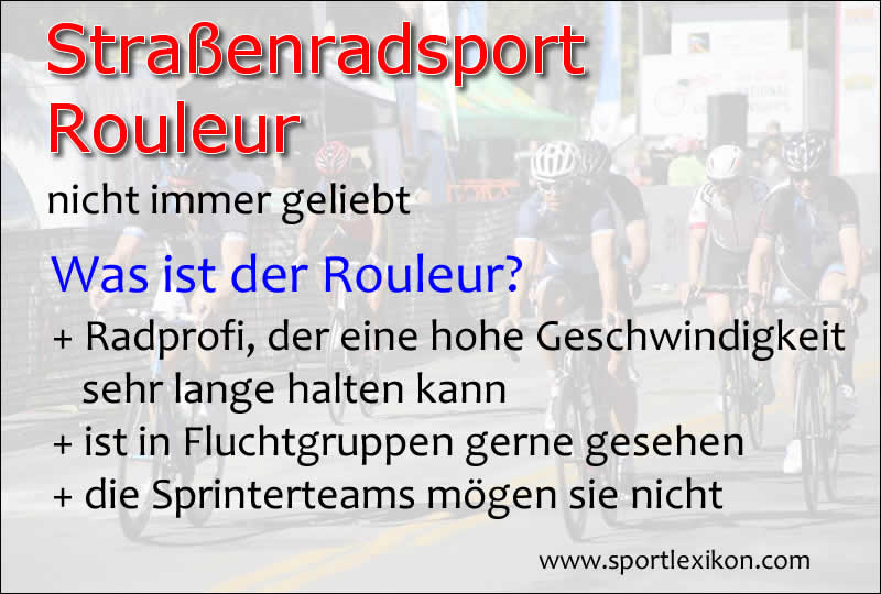 Radsport Rouleur Rouleur im Radrennen ausdauernder Radprofi