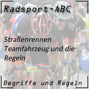 Teamfahrzeug im Radrennen