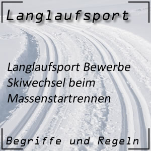 Langlauf Massenstartrennen Skiwechsel