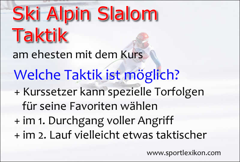 Taktik im Slalom Ski Alpin