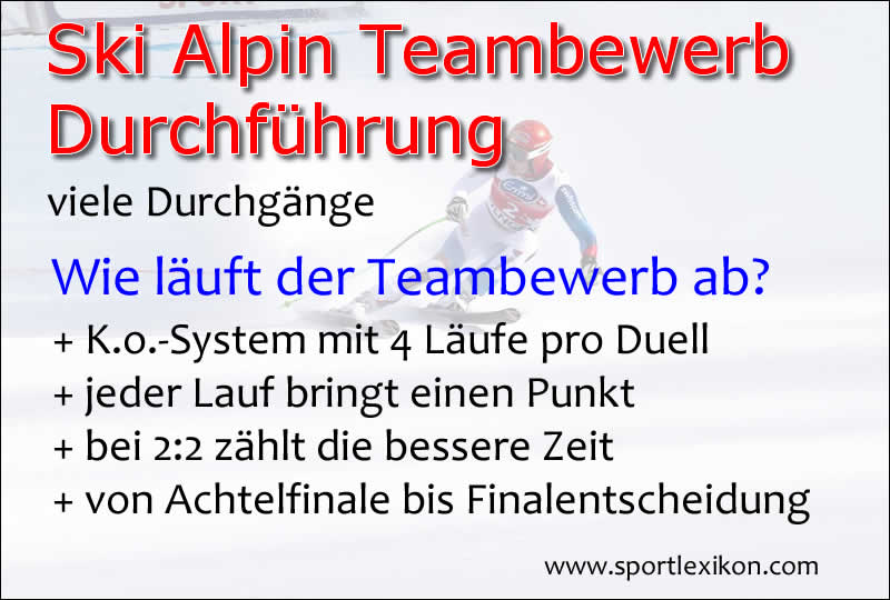 Durchführung des alpinen Teambewerbs