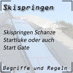 Skispringen mit Startluke und Start Gate