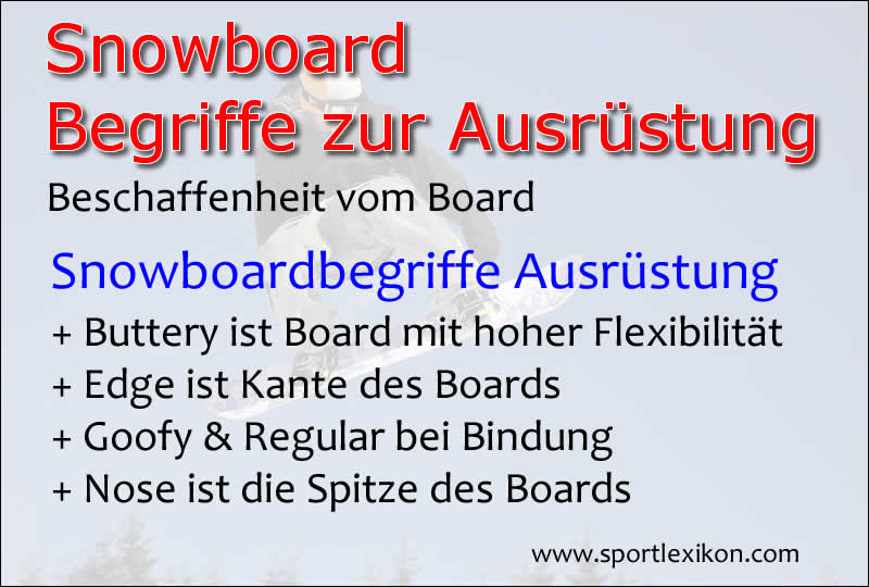 Snowboardbegriffe zu Board und Ausrüstung