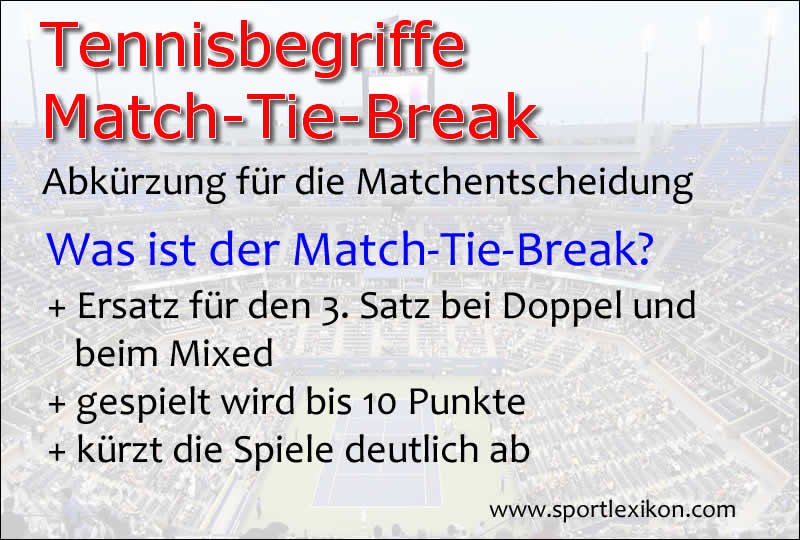Match-Tie-Break für Satzentscheidung im Doppel / Mixed